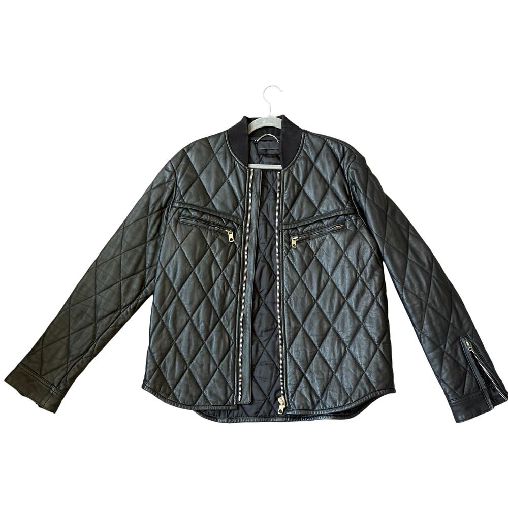 Diesel Black Gold Quilted Leather Jacketf